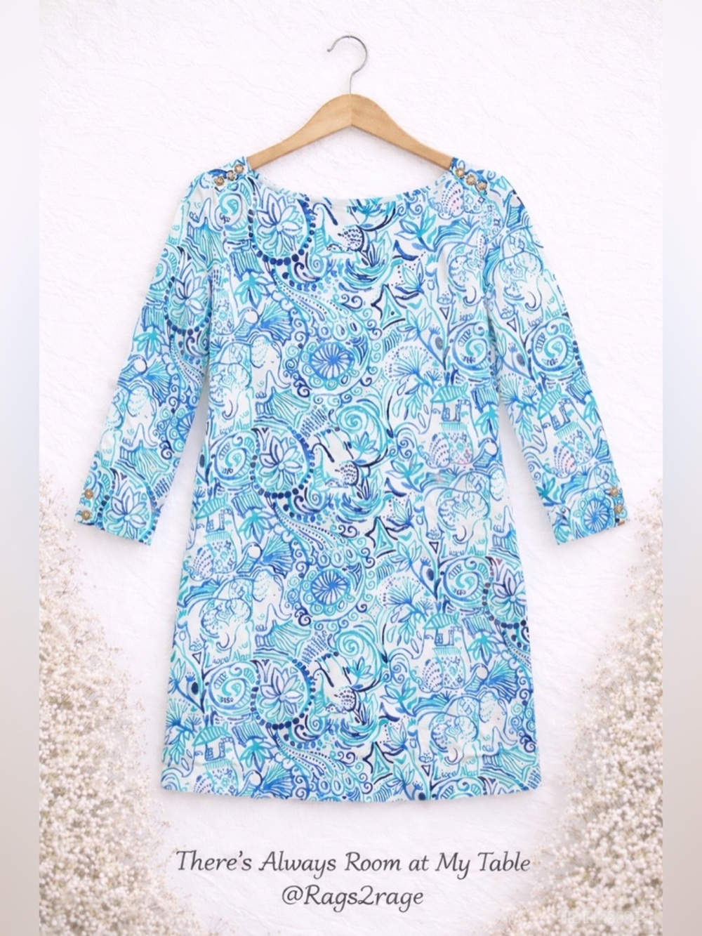 Lilly Pulitzer Sophie Shift Dress Lucky Trunks Blue White Small - Picture 3 of 10